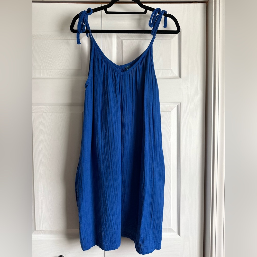 Old Navy Vibrant Blue Tie-Strap Mini Dress